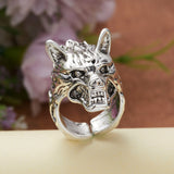 Lianfudai Vintage Chic Rabbit Animal Knuckle Rings for Women Girls Charm Gothic Punk Frog Cat Octopus Opening Finger Rings Fashion Jewelry