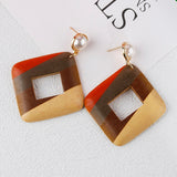 Lianfudai Multiple 27 Style Korea Handmade Wooden Straw Weave Rattan Vine Braid Drop Earrings New Fashion Geometric Long Earrings