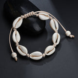 Lianfudai Bohemia Natural Shell Anklets for Women Foot Jewelry Summer Beach Barefoot Bracelet Ankle on Leg Chian Ankle Strap Accessories