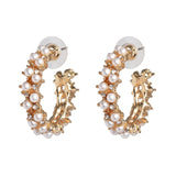 Lianfudai Christmas gifts ideas za Fashion Boho Crystal Earrings For Women New Rhinestone Statement Pearl Drop Earrings Bijoux Wholesale