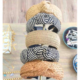 Lianfudai Christmas gifts ideas Bohemian Hairband Straw Weave Knotted Headband for Women Cross Handmade Hair Hoop Hairband Hair Accessories