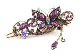 Lianfudai Christmas gifts ideas Classic Retro Ethnic Style Crystal  Hair Pins Bridal Headwear  Rhinestone Butterfly Hair Clips Women Hair Accessories Jewelry