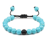 Lianfudai Christmas wishlist Natural Green Malachite Stone Beads Bracelets Weave Braiding Charm Couple Bracelet for Men Women Yoga Jewellery Best Friend Gift