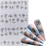 Lianfudai 1 PC Comic Adhesive 3D Nail Sticker Foil Decals For Nails Sticker Art Cartoon Nail Art Decorations Designs Tool