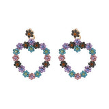 LIANFUDAI  Brand Hot Colorful Crystal Heart Shaped Drop Dangle Earrings For Women Charm Maxi Statement Pendant Earrings Jewelry