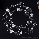 LIANFUDAI Wedding Hair Accessories Hand Woven Crystal Pearl Headband Women Girl Hair band Headwear Bridal Hairstyle Jewelry