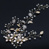 LIANFUDAI Wedding Hair Accessories Hand Woven Crystal Pearl Headband Women Girl Hair band Headwear Bridal Hairstyle Jewelry