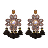 LIANFUDAI  Boho Statement Jewelry Long Tassel Big Earring Dangle Drop Crystal Earring For Women Oorbellen