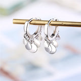 Lianfudai New Lovely Earring For Women Girls Bead Star Tassel Earrings Gold Silver Color Small Huggie Hoop Earring Oorbellen Gifts