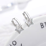 Lianfudai New Lovely Earring For Women Girls Bead Star Tassel Earrings Gold Silver Color Small Huggie Hoop Earring Oorbellen Gifts