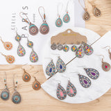 Lianfudai Christmas gifts ideas Bohemian Water Drop Earrings For Women Ethnic Vintage Long Resin Handmade Hanging Earring Female Indian Jewelry Bridal Gifts