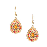 Lianfudai Christmas gifts ideas Bohemian Water Drop Earrings For Women Ethnic Vintage Long Resin Handmade Hanging Earring Female Indian Jewelry Bridal Gifts