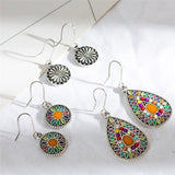 Lianfudai Christmas gifts ideas Bohemian Water Drop Earrings For Women Ethnic Vintage Long Resin Handmade Hanging Earring Female Indian Jewelry Bridal Gifts