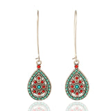 Lianfudai Christmas gifts ideas Bohemian Water Drop Earrings For Women Ethnic Vintage Long Resin Handmade Hanging Earring Female Indian Jewelry Bridal Gifts