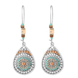 Lianfudai Christmas gifts ideas Bohemian Water Drop Earrings For Women Ethnic Vintage Long Resin Handmade Hanging Earring Female Indian Jewelry Bridal Gifts