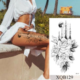 Lianfudai Waterproof Temporary Tattoo Sticker Flower Rose Flash Tattoos Lalash Tattoos Snake Lion Body Art Arm Fake Sleeve Tatoo Women