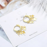 Lianfudai New Lovely Earring For Women Girls Bead Star Tassel Earrings Gold Silver Color Small Huggie Hoop Earring Oorbellen Gifts