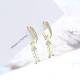 Lianfudai New Lovely Earring For Women Girls Bead Star Tassel Earrings Gold Silver Color Small Huggie Hoop Earring Oorbellen Gifts