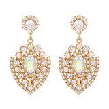 Lianfudai Christmas gifts ideas za Fashion Boho Crystal Earrings For Women New Rhinestone Statement Pearl Drop Earrings Bijoux Wholesale