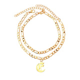 LIANFUDAI A-Z Letter Initial Anklets Bracelet For Women Gold Color Alphabet Anklet Boho Summer Beach Barefoot Foot Jewelry Gift