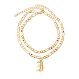 LIANFUDAI A-Z Letter Initial Anklets Bracelet For Women Gold Color Alphabet Anklet Boho Summer Beach Barefoot Foot Jewelry Gift