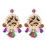 LIANFUDAI  Boho Statement Jewelry Long Tassel Big Earring Dangle Drop Crystal Earring For Women Oorbellen