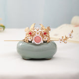 LIANFUDAI Luxury Fashion Bride Chinese style pearl tassel hairpin haircomb earrings set Xiuhe clothing headdress Hanfu accessories Jewelry