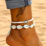 LIANFUDAI Bohemian Shell Anklets For Women Bohemian Ankle strap Beach Jewelry Summer Beach Barefoot Bracelet Ankle On Leg