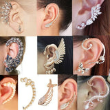 Lianfudai gifts for women EM011 Europe And America Personality Retro Dragon Geometry Butterfly Alloy Ear Clip For Women