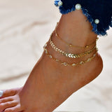 LIANFUDAI Fashion Multilayer Cute Butterfly Anklets for Women Bohemian Simple Anklet Gold Color Chain Ankle Bracelet on Leg