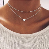 Lianfudai  Fashion Asymmetric Lock Necklace for Women Twist Gold Silver Color Chunky Thick Lock Choker Chain Necklaces Party Jewelry