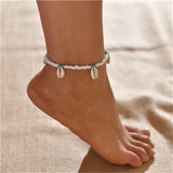 Lianfudai Anklets for Women Girls Foot Jewelry Holiday Beach Barefoot Sandals Bracelet on the leg Ankle strap Bohemian Shell Anklet