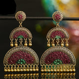 LIANFUDAI Indian Jhumka Elephant Earrings Gypsy Afghan Jewelry Retro Ethnic Antique Beads Drop Tassel Earrings for Women Bohemian Gift