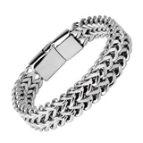 Lianfudai father's day gifts High Quality Metal Braided Bracelet Bangle Men Hip Hop Party Rock Jewelry
