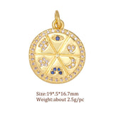 Lianfudai Fashion Star Moon Charm Badge Necklace Pendant For Jewelry Making Luxurious Charms Evil Eye Pendants Supplies for Bracelets