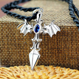 Lianfudai  Christmas Class Devil Wing Sword Cross Necklace Customized Pendant Sterling Sliver Jewelry