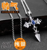 Lianfudai  Christmas Class Devil Wing Sword Cross Necklace Customized Pendant Sterling Sliver Jewelry