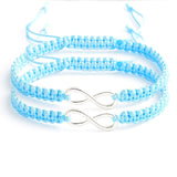 Lianfudai Christmas wishlist 2pcs Infinity Braided kit Ribbon bracelet Friendship Bracelet Set friendly Love Couples Bracelet Fashion Jewelry