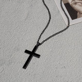 Lianfudai father's day gifts Vintage Gothic Pendants Cross Necklace Cool Street Style Necklaces For Men Women Unusual Chain On the Neck Chains Punk Jewelry