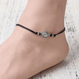 LIANFUDAI Boho Adjustable Anklet Antique Sea Turtle Animal  Charm Beads Chain Anklet Women Summer Beach Sandals Ankle Bracelet