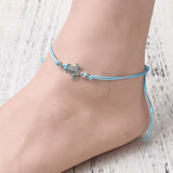 LIANFUDAI Boho Adjustable Anklet Antique Sea Turtle Animal  Charm Beads Chain Anklet Women Summer Beach Sandals Ankle Bracelet