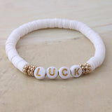 Lianfudai gifts for women DIY Digital Letter Bracelets Boho Name Women Number Handmade Child Bracelet Custom Disc Beads Pulseras