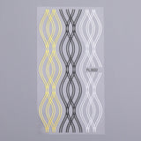 LIANFUDAI Gold 3D Nail Sticker Curve Stripe Lines Nails Stickers Gradient Adhesive Striping Tape Nail Foil Nail Art Stickers Decals Silver