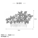 Lianfudai Christmas gifts for her Bridal Wedding Hair Accessories Flower Crystal Hair Comb Clips for Women Bride Headpiece Party Headwear Jewelry Gifts