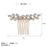 Lianfudai Christmas gifts for her Bridal Wedding Hair Accessories Flower Crystal Hair Comb Clips for Women Bride Headpiece Party Headwear Jewelry Gifts