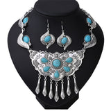 Lianfudai Christmas wishlist Indian Silvery Chain Squash Flower Necklaces Ethnic  Bohemia Tribal Big Chunky Statement Pendant for Women Moon Maxi Jewelry