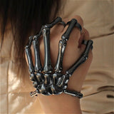 Lianfudai gifts for women Steam Punk Bracelet For Men Gothic Hand Skull Skeleton Elasticity Adjustable Couple Women Bracelet Bangles Jewelry
