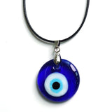 Lianfudai gifts hot sale new Antique 25MM 30MM 35MM Deep Sea Blue Evil Eye Pendant Necklace Turkish Blue Eye Choker Glass Eye Leather Rope Chain Jewelry Gift