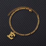 Lianfudai A-Z Initial Letter Anklets For Women Stainless Steel Gold Alphabet Anklet Bracelet Boho Foot Jewelry Gift Women Accesorios Mujer