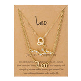 Lianfudai 3Pcs/Set Cardboard Star Zodiac Sign Pendant 12 Constellation Charm Gold Necklace Aries Cancer Leo Scorpio Necklace Jewelry Gifts